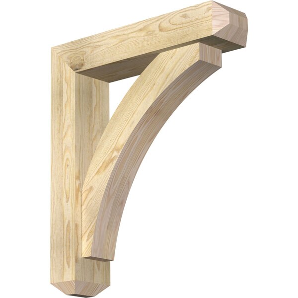 Ekena Millwork Thorton Craftsman Rough Sawn Bracket w/ Offset Brace, Douglas Fir, 6"W x 26"D x 30"H BKT0604X26X30THR04RDF - main